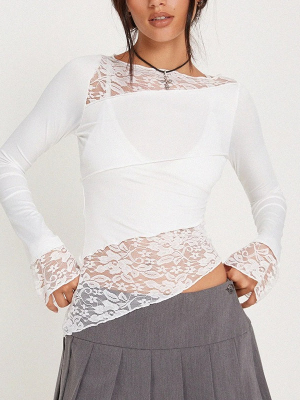Vintage Slim Fit Floral Detail Long Sleeve Blouse