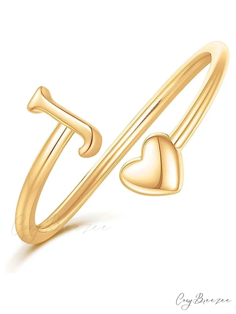 1pc Minimalist Style Heart Shaped Glittery Ring