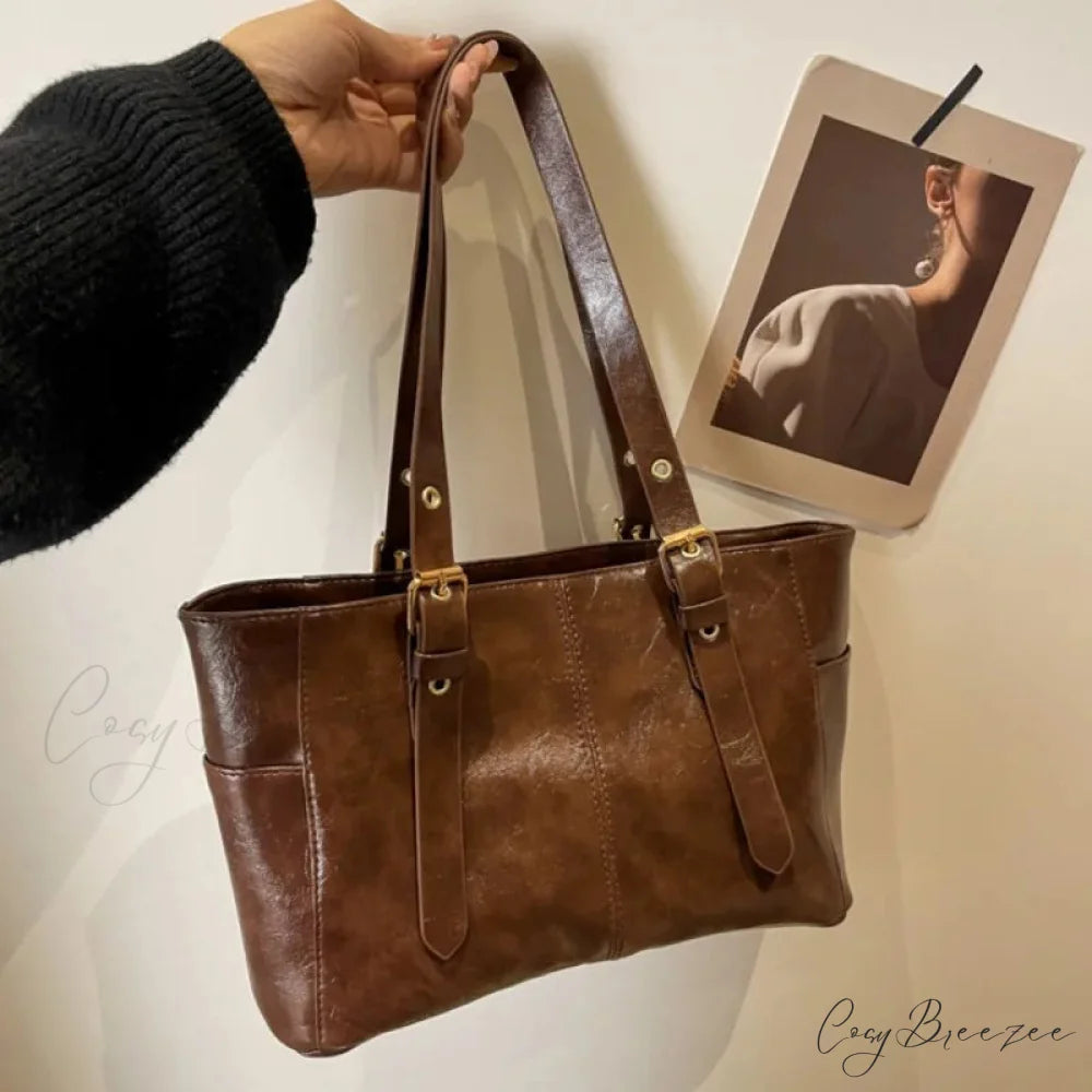 2024 Korean Retro PU Leather Shoulder Bag shoulder-250126
