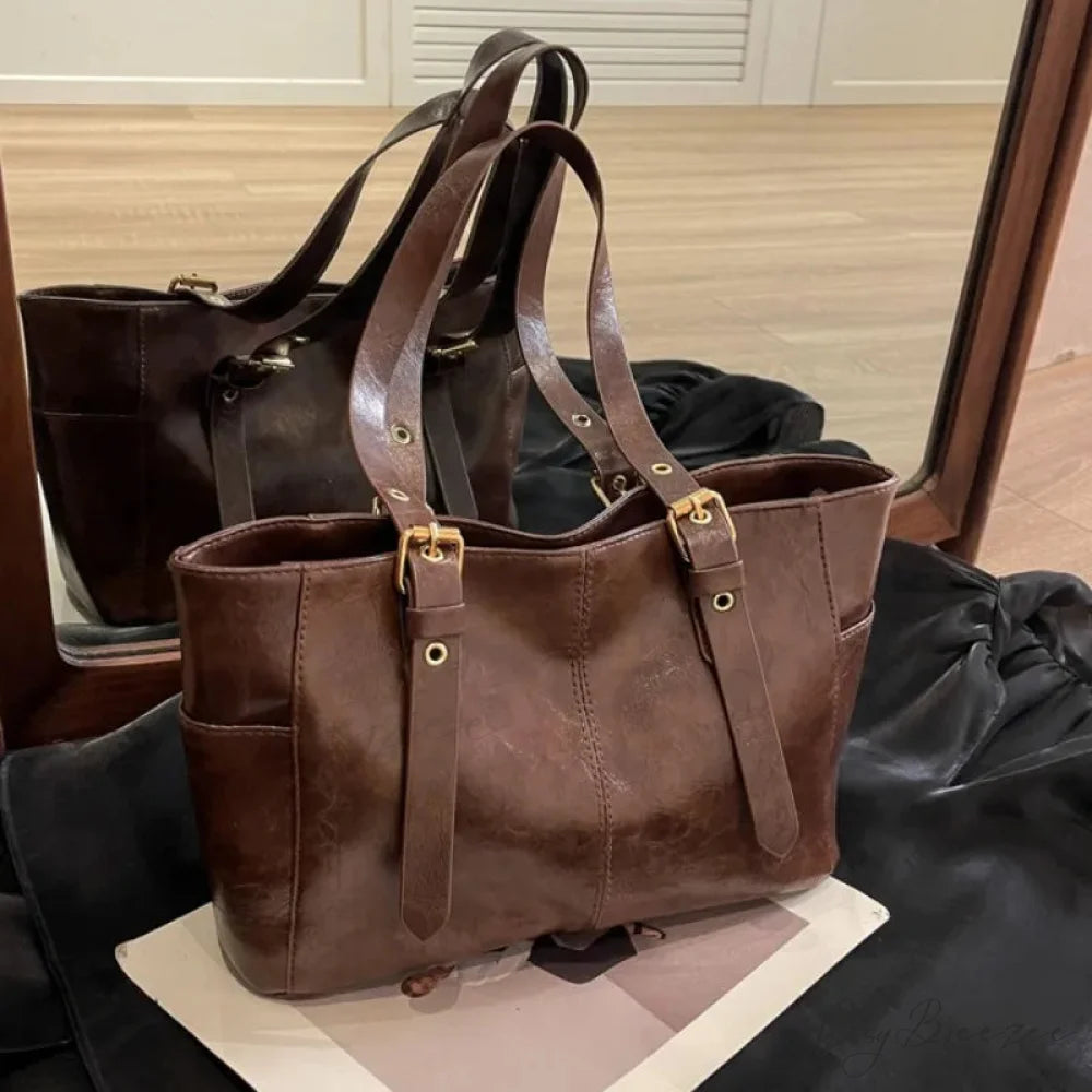 2024 Korean Retro PU Leather Shoulder Bag shoulder-250126