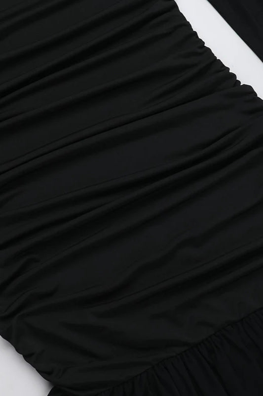 Fall New Slim-Fit Pleated Off-Shoulder Party Dress