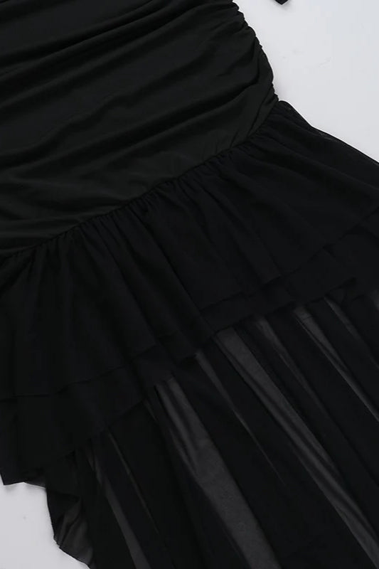 Fall New Slim-Fit Pleated Off-Shoulder Party Dress