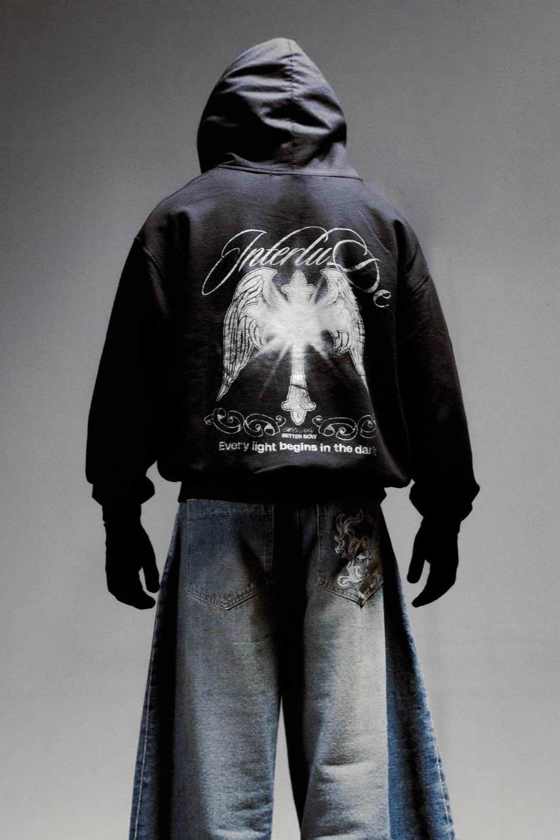 Dark Street Print Cardigan Hoodie