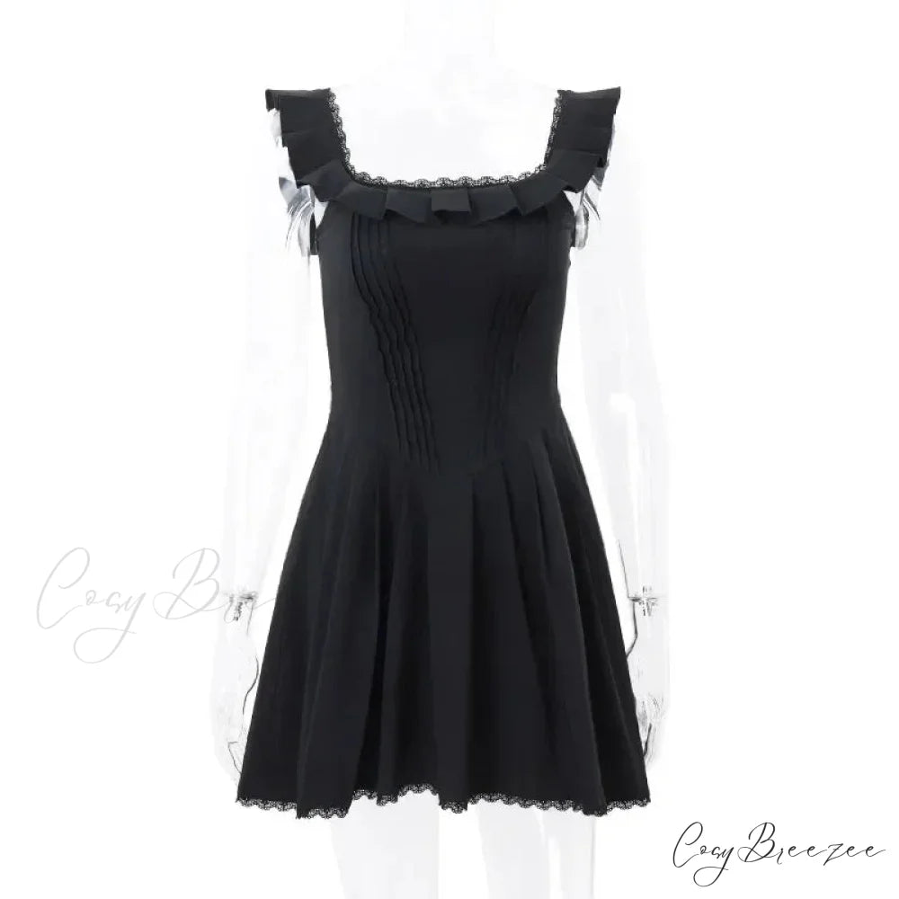 A-line Slinky Pleated Mini Dress