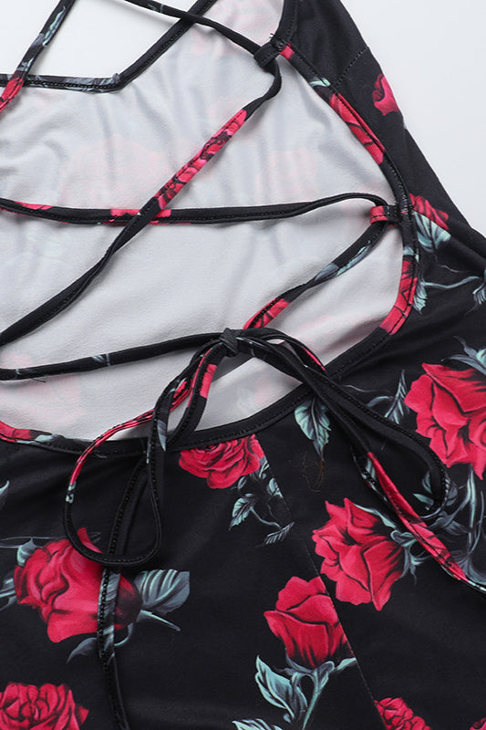Square Neck Floral Cami Party Dress