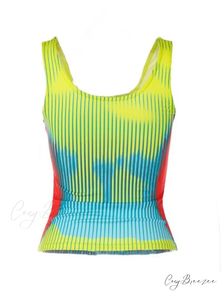 Abstract Line Print Trendy Tee Mini Dress