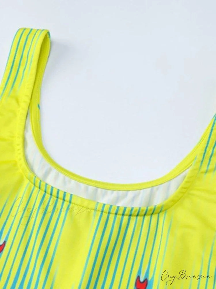 Abstract Line Print Trendy Tee Mini Dress