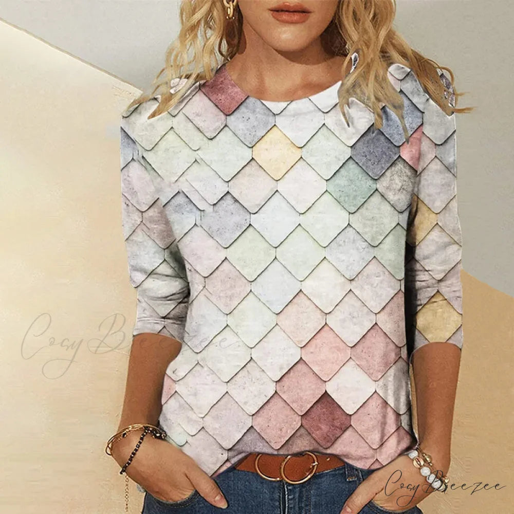 Abstract Vintage Gradient T-Shirt Multicolor / S