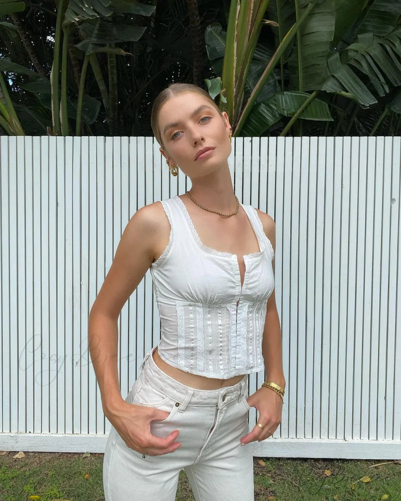 ADELA Elegant TOP White / S