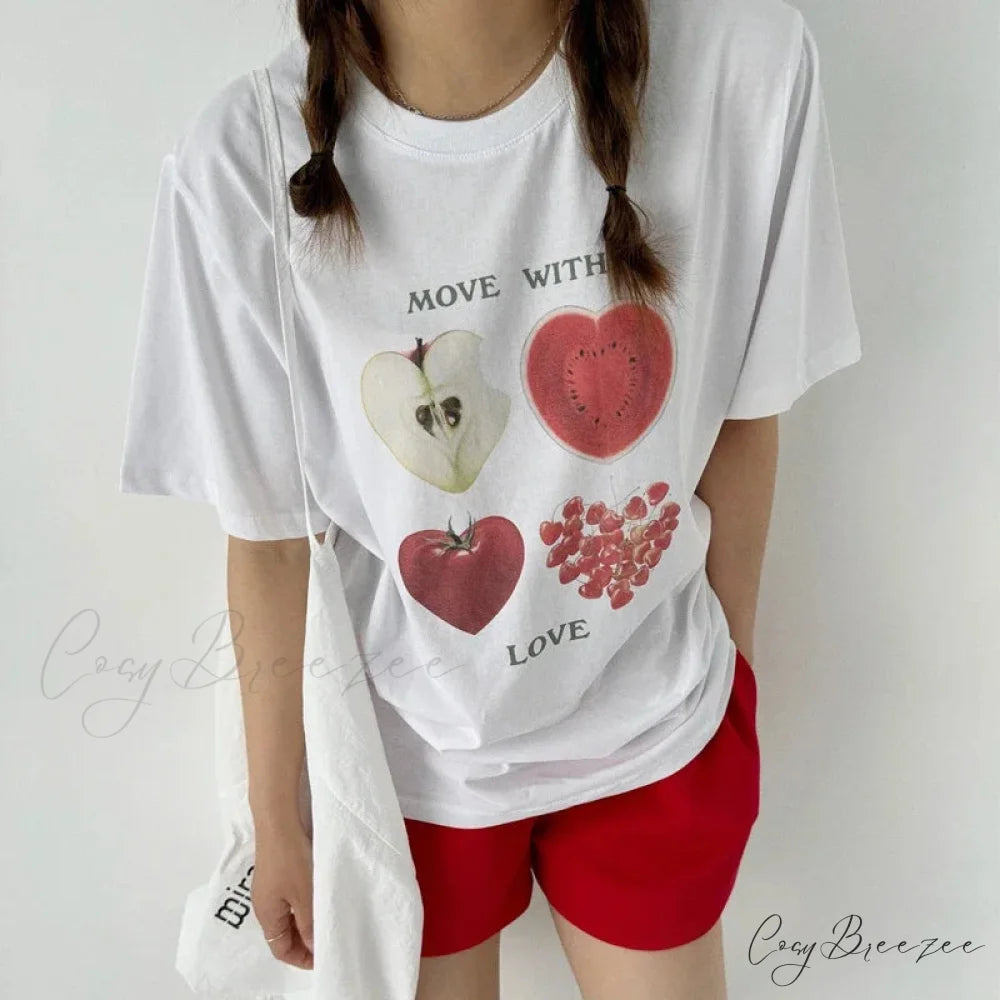 Adorable Fruit Pattern Y2K Tee t-shirt-250223