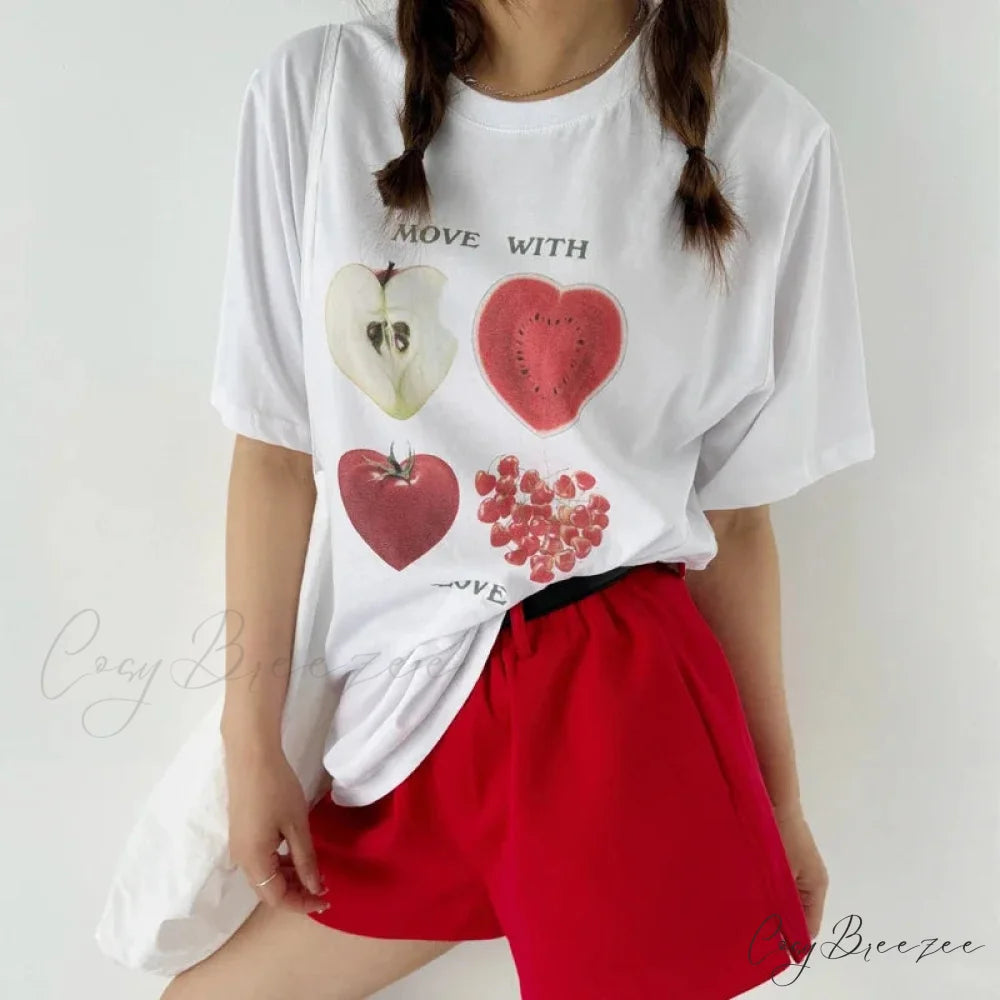 Adorable Fruit Pattern Y2K Tee t-shirt-250223
