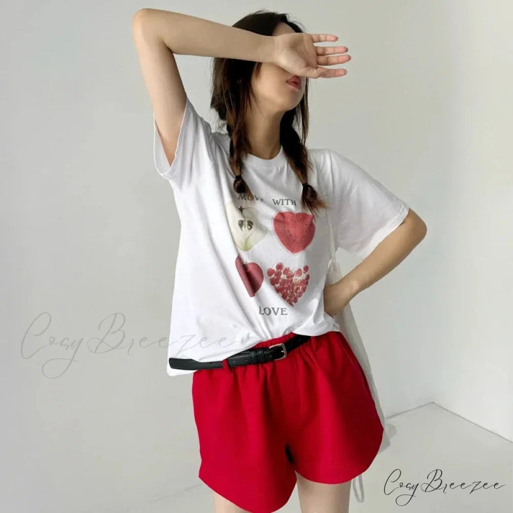 Adorable Fruit Pattern Y2K Tee t-shirt-250223