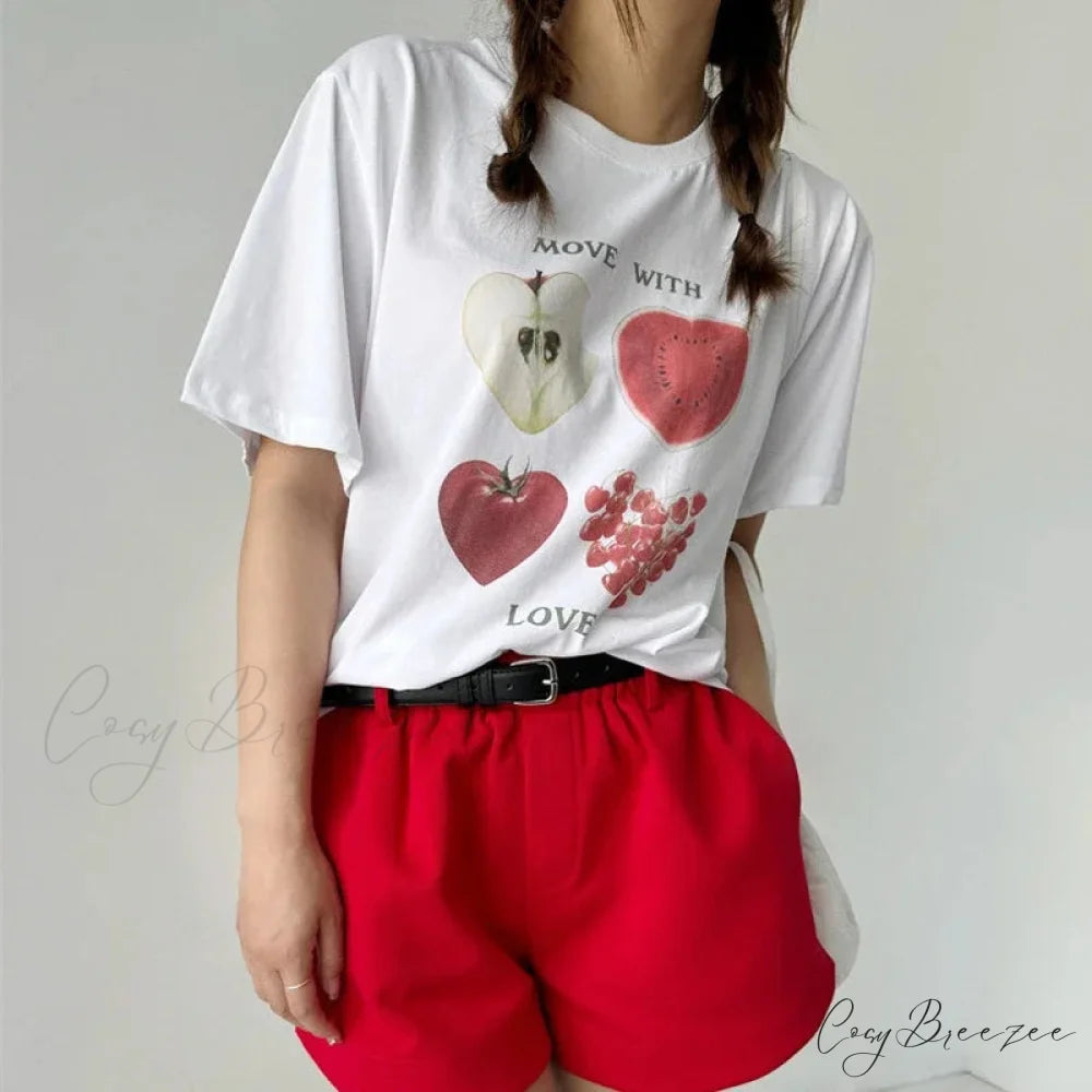 Adorable Fruit Pattern Y2K Tee t-shirt-250223