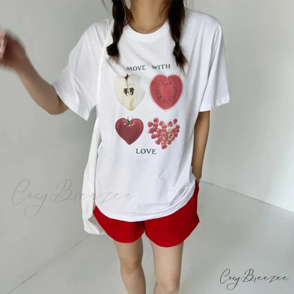 Adorable Fruit Pattern Y2K Tee t-shirt-250223
