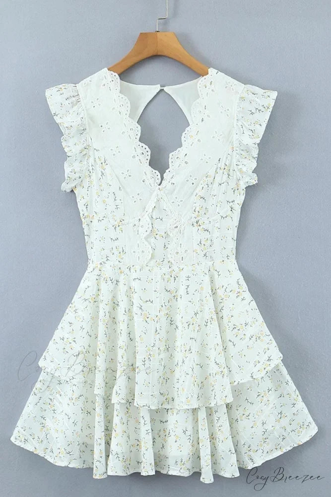 Adorable Radiance Ditsy Trendy Floral Mini Dress