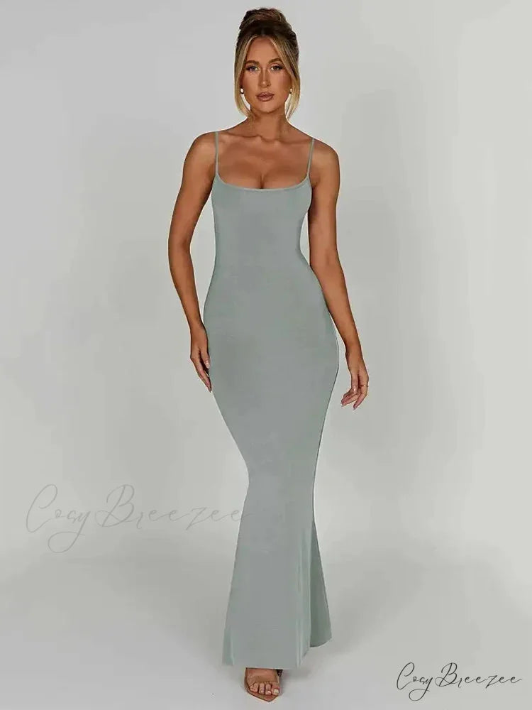 AJITA Elegant MAXI DRESS Grey / S