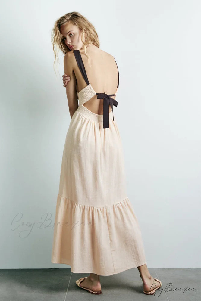 Alameda Tie-Back Graceful Maxi Dress
