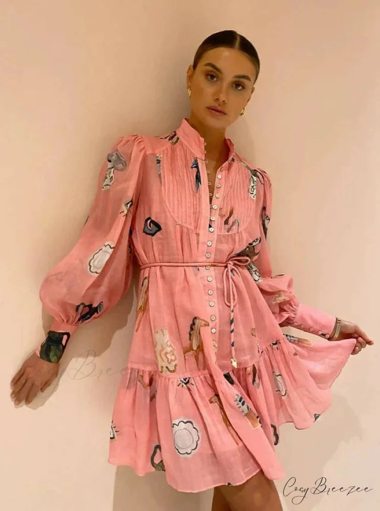 Alemais Cleo Smock Charming Mini Dress in Pink 16 Days / 2 / XS / Pink
