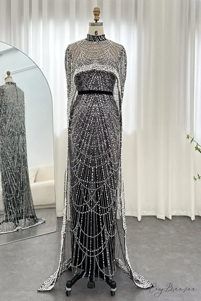 Alexandra Pearl Graceful Embellished Maxi Dress Black / 2