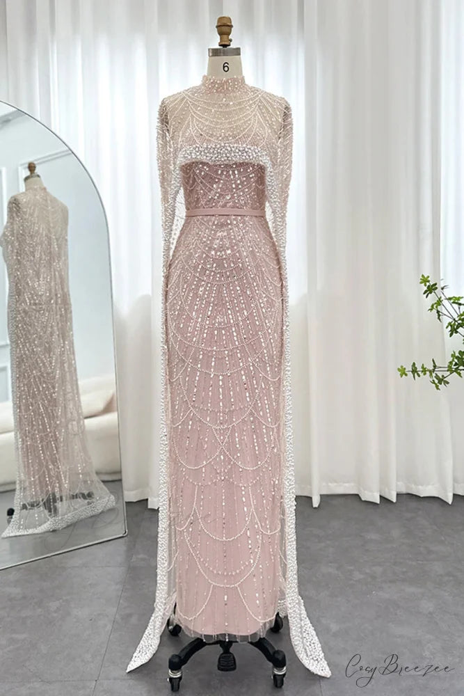 Alexandra Pearl Graceful Embellished Maxi Dress Dusty Pink / 2