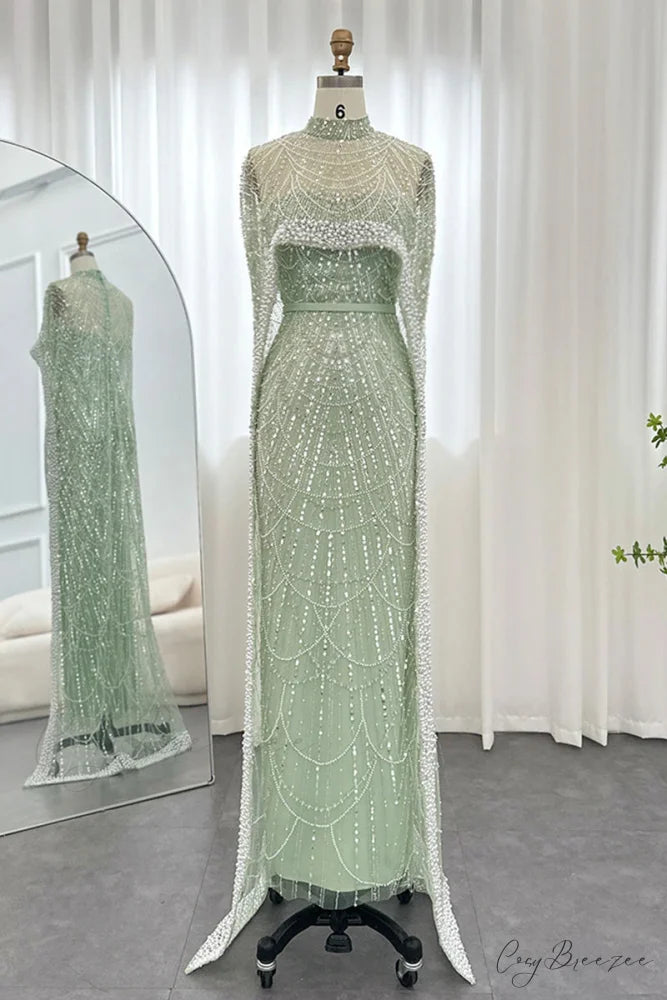 Alexandra Pearl Graceful Embellished Maxi Dress Sage / 2