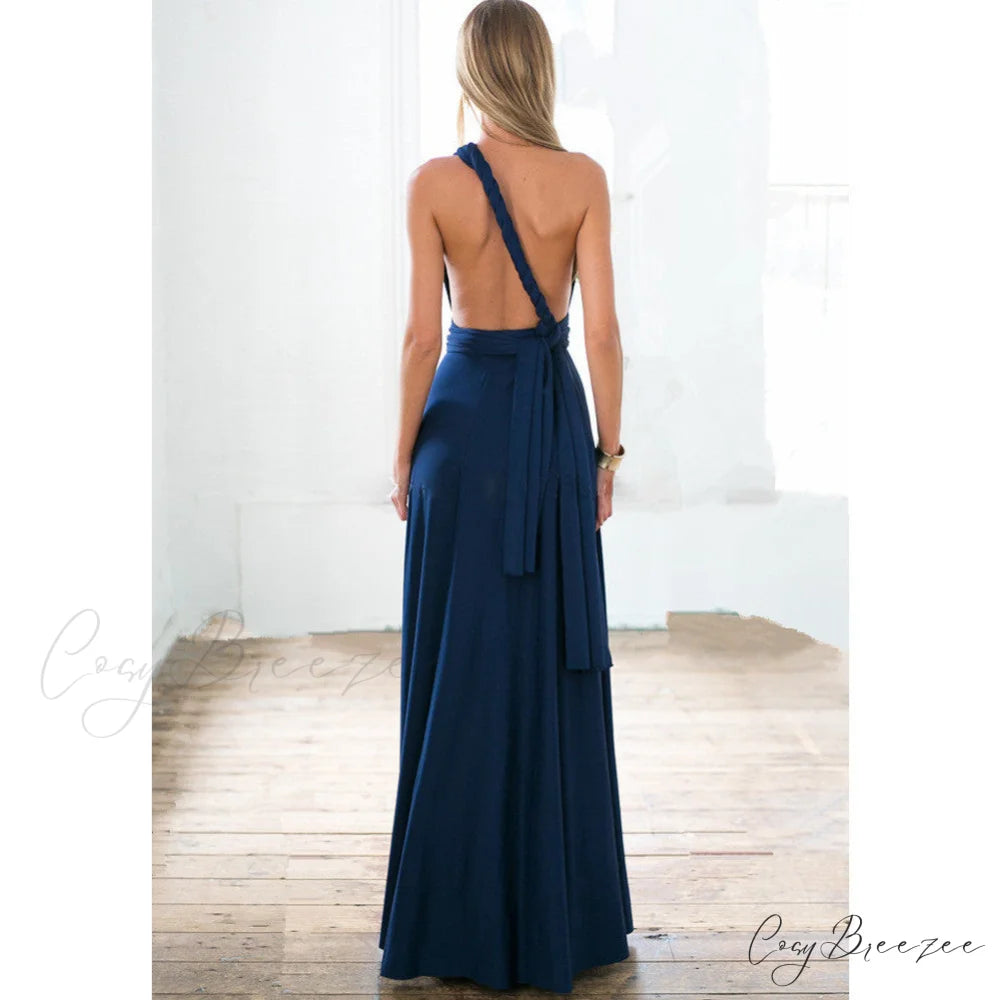 Alexandra Satin Lace Charming Back A-Line Dress