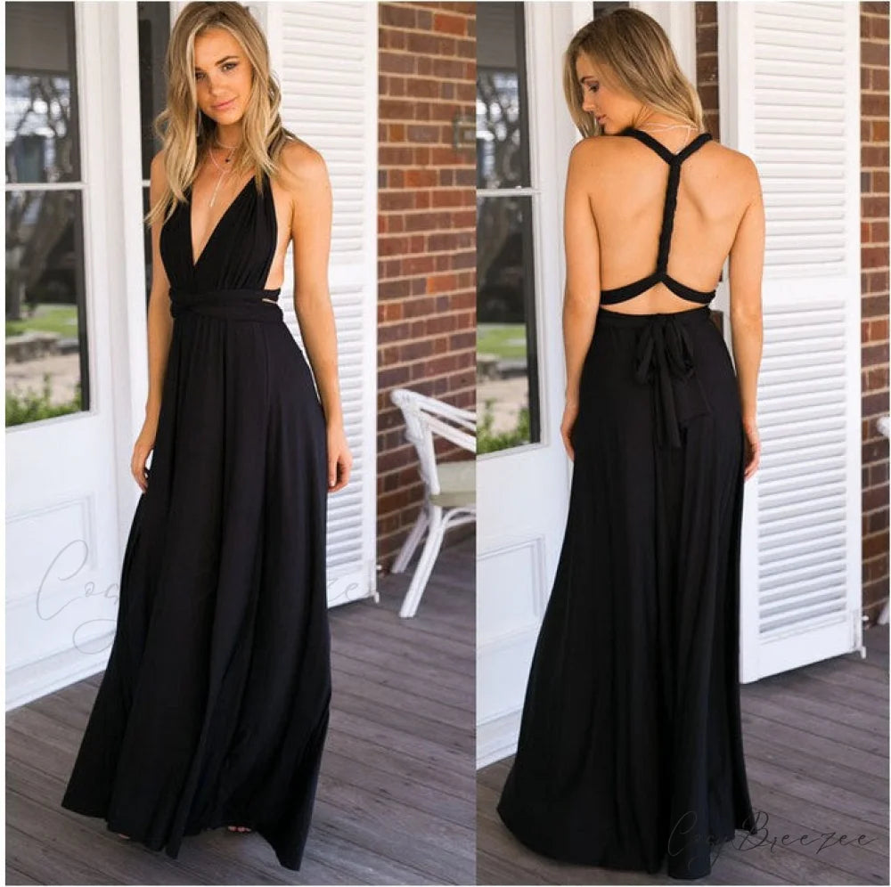 Alexandra Satin Lace Charming Back A-Line Dress Black / S