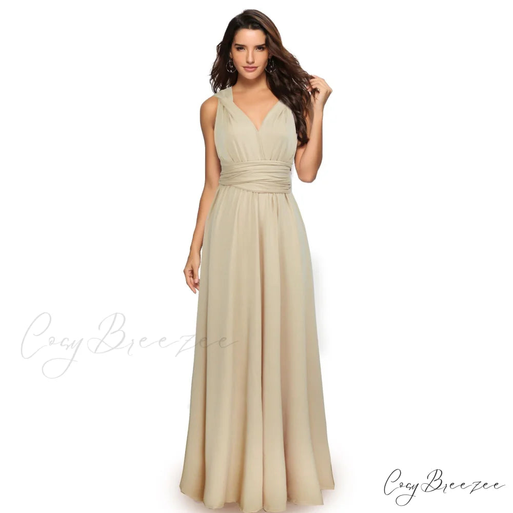 Alexandra Satin Lace Charming Back A-Line Dress Champagne / S