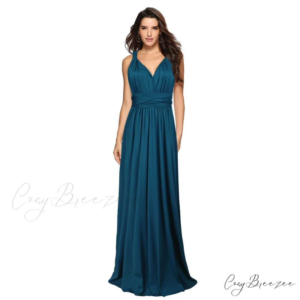 Alexandra Satin Lace Charming Back A-Line Dress Dark Green / S