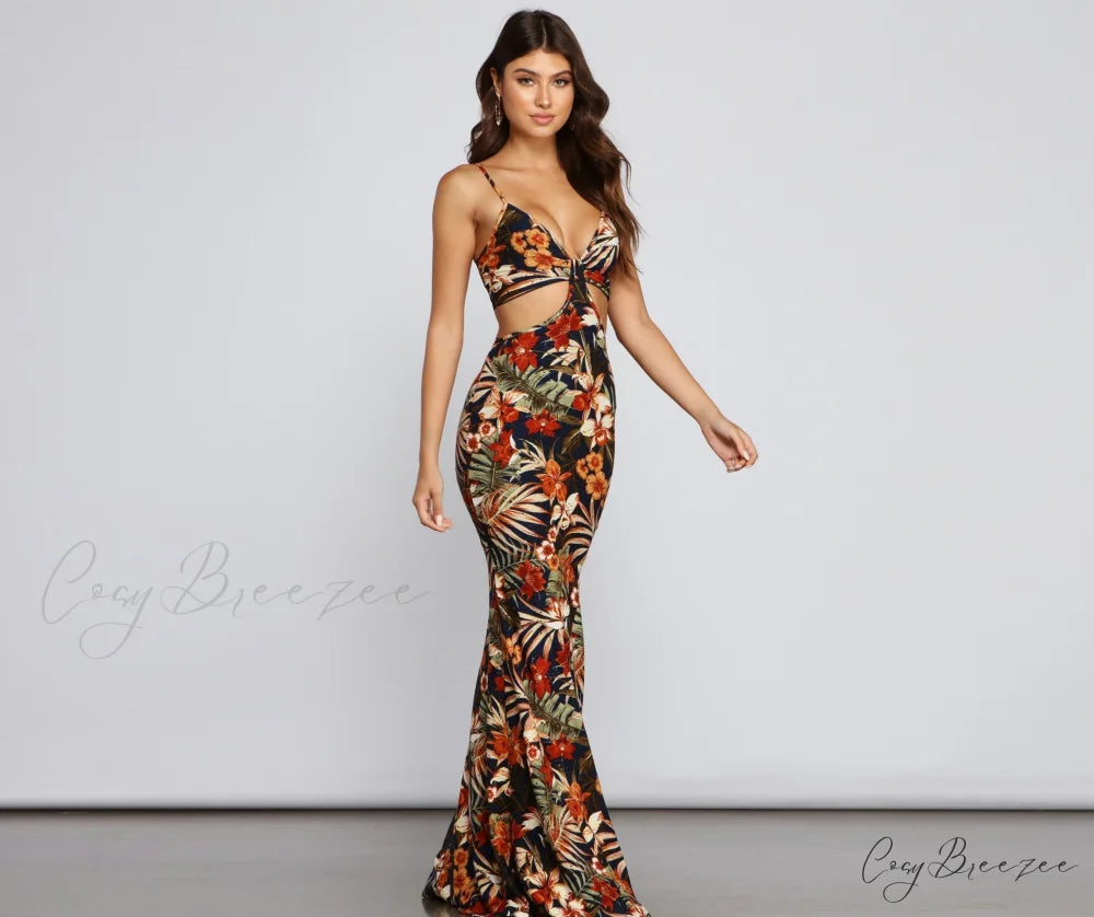 All Eyes On Me Graceful Floral Eyelet Maxi Dress