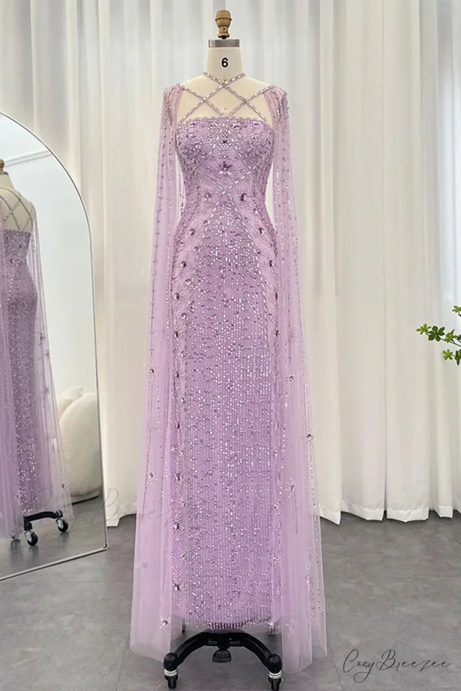 Alyce Beaded Graceful Maxi Dress Lilac / 2