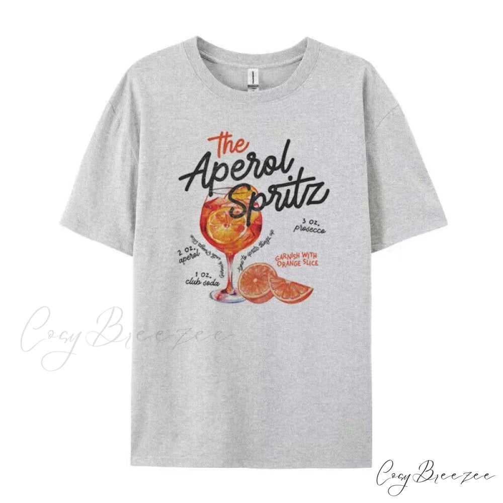 Aperol Spritz Retro Charming Cocktail Graphic Tees GRAY / XXL