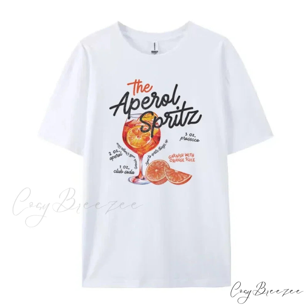 Aperol Spritz Retro Charming Cocktail Graphic Tees WHITE / XXL