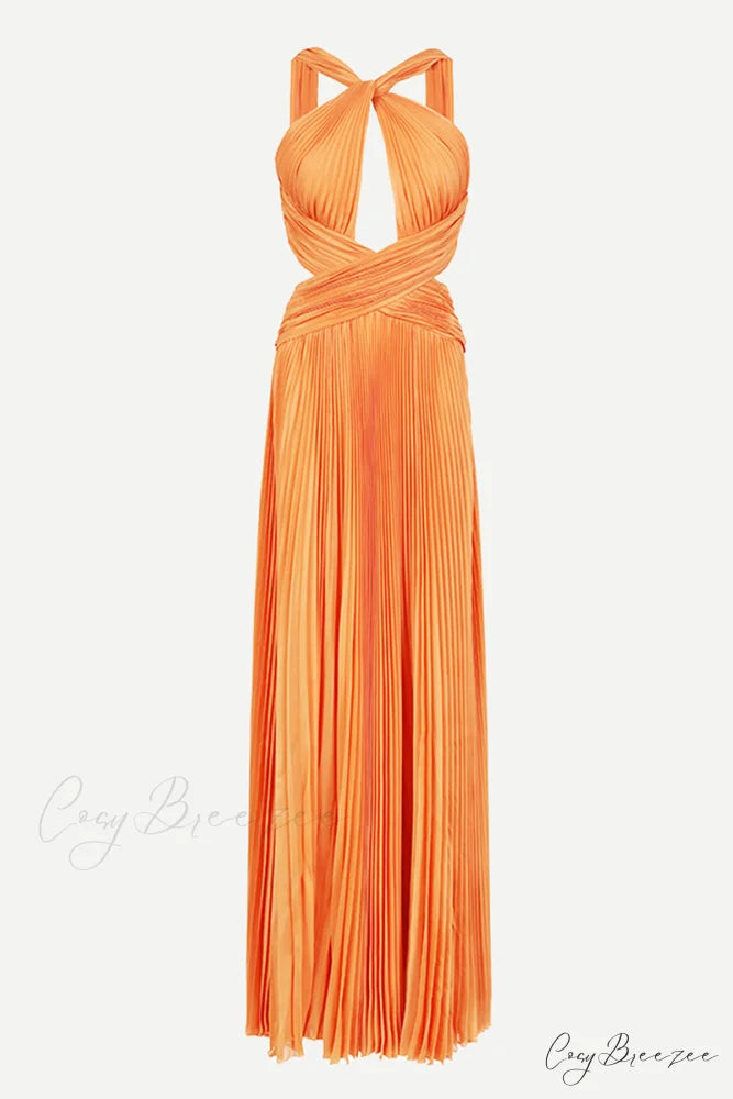 Arabella Chiffon Graceful Backless Maxi Dress