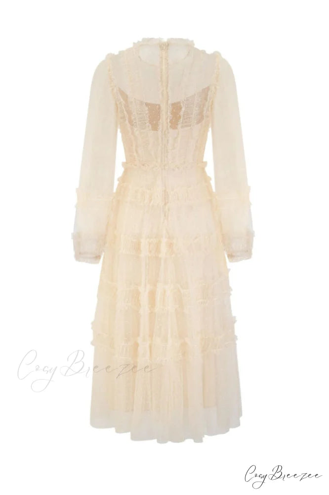 Araceli Long Stylish Sleeve Midi Dress
