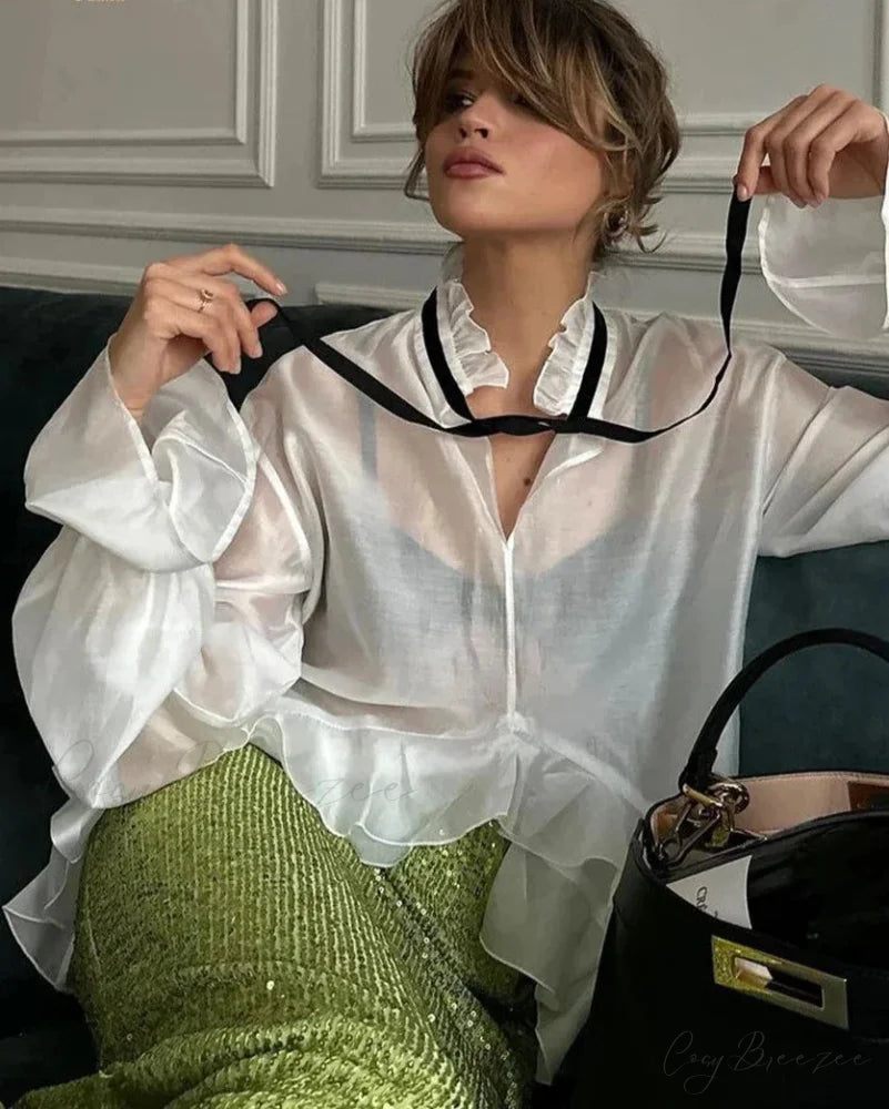 ARIKA Elegant SHIRT White / S