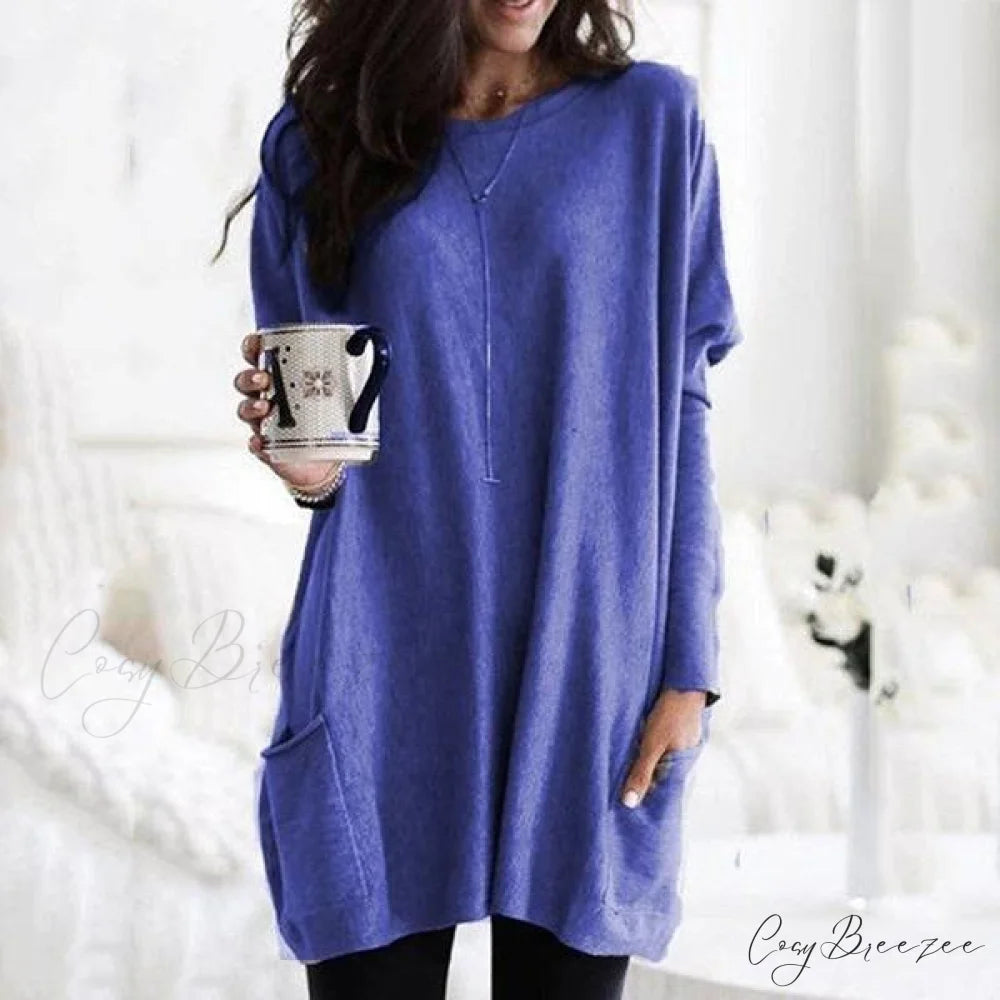 Arm Long Casual with Women’s Top Pocket Blue / S