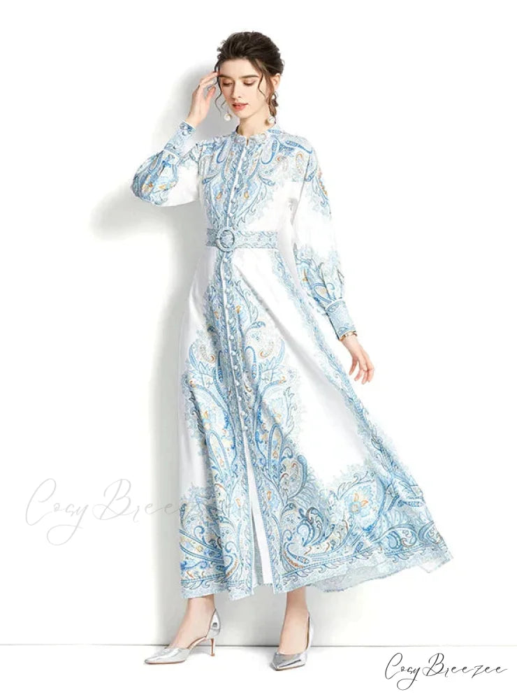 Arm Long Patterned with Gown Belt M / black
