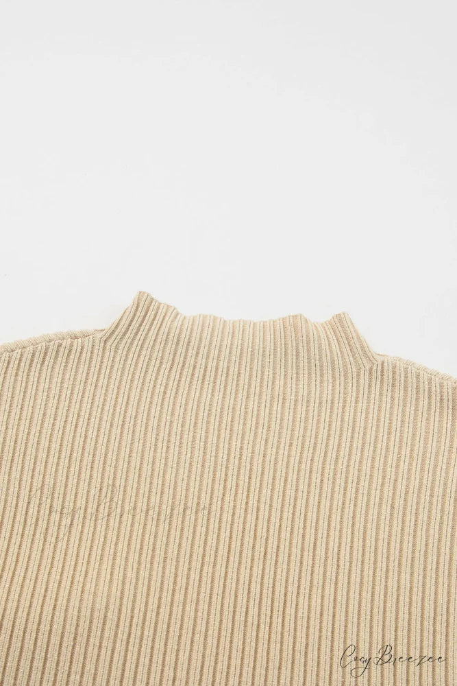 Arm Oatmeal Brief Knit Patch Ribbed with Sweater Pocket