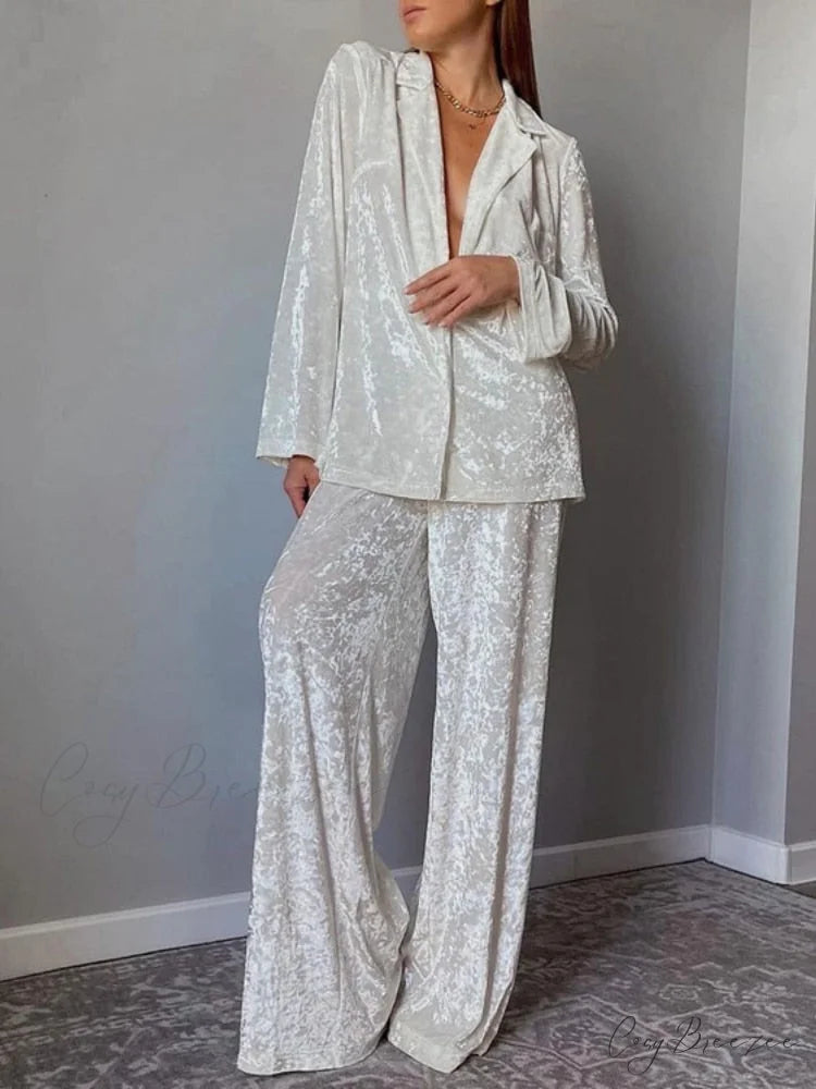 AUDREY TWO Stylish PIECE SET White / S