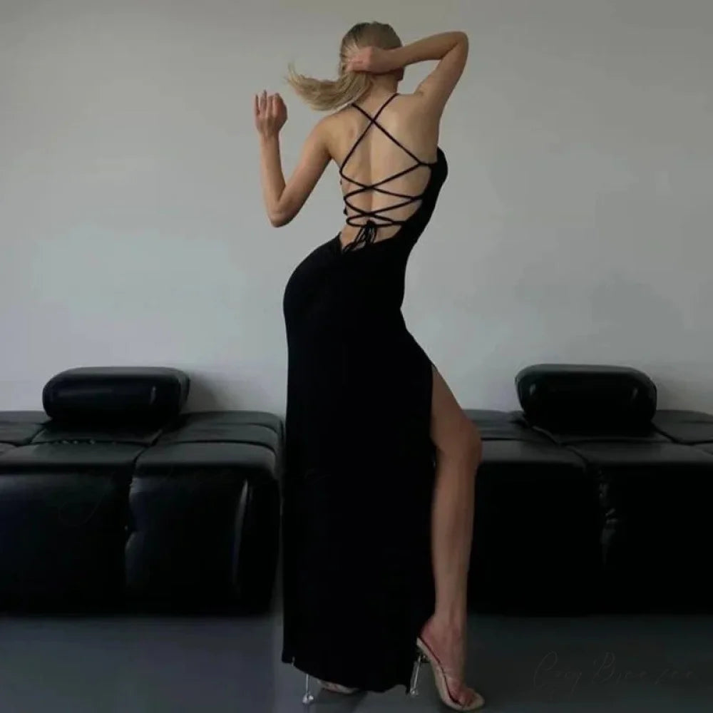 AURELIA Elegant MAXI DRESS Black / S