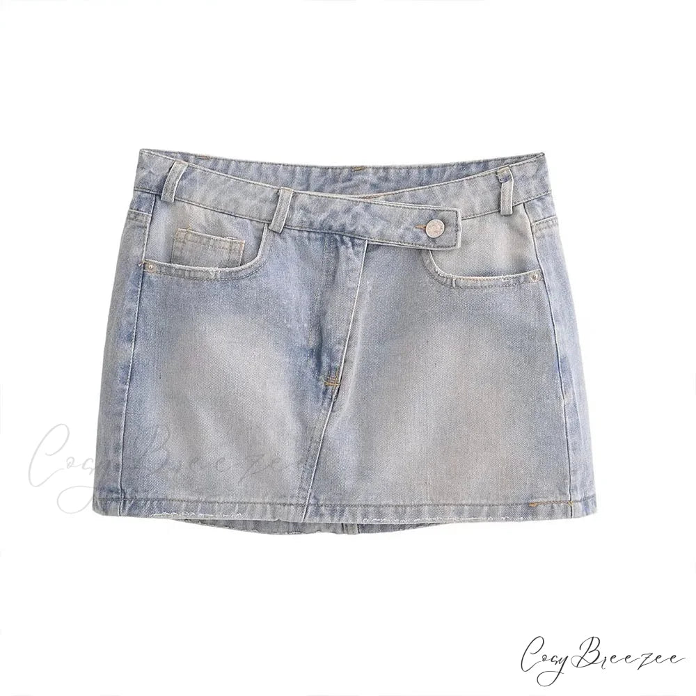 Autumn Fashionable Elegant Casual European American Stylish Comfortable New Skirt BLUE / XS