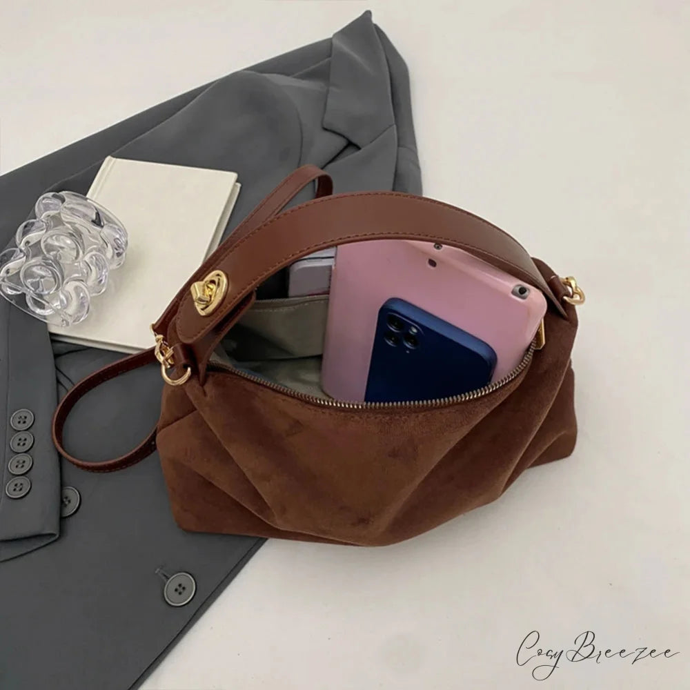 Autumn Winter Matte Suede Cow Leather Bag handbag-250126