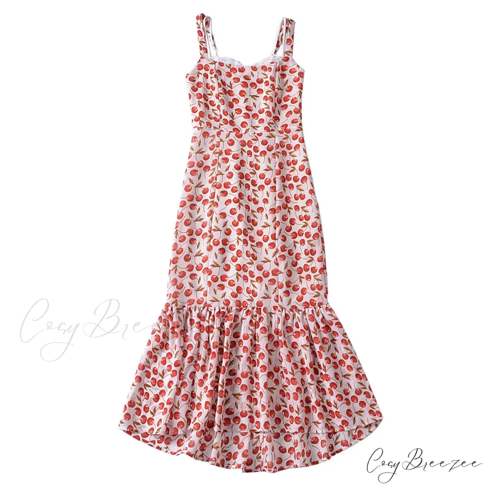 AVALINA Elegant MIDI DRESS Red cherry / S