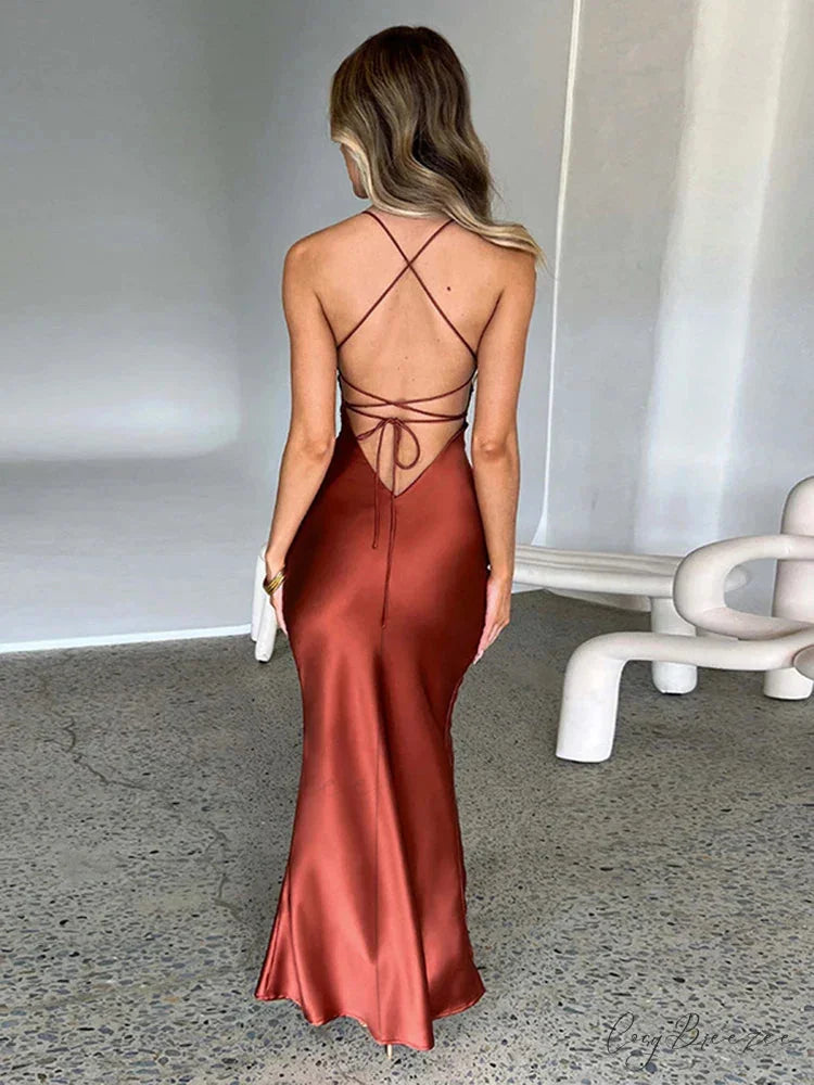 Backless Bandage Maxi Dress