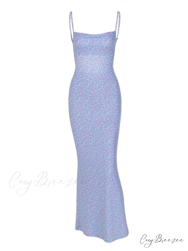 Backless Floral Graceful Mesh Mini Dress