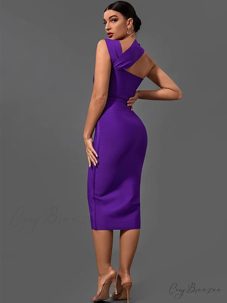 Bandage Dresses for Women Purple Bodycon Dress