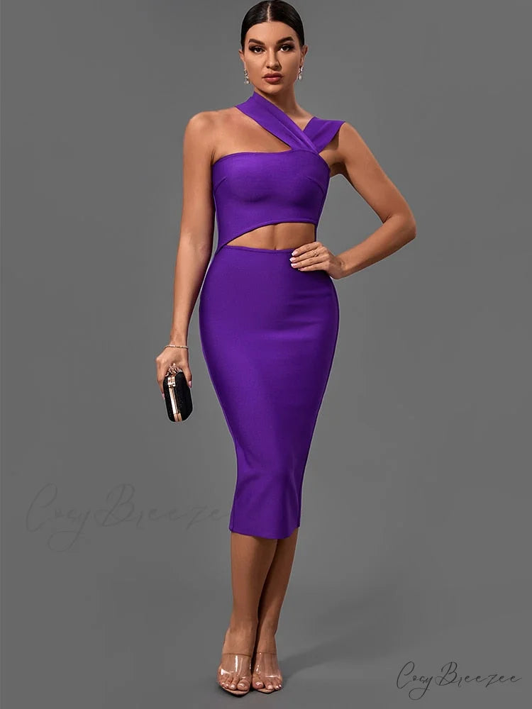 Bandage Dresses for Women Purple Bodycon Dress