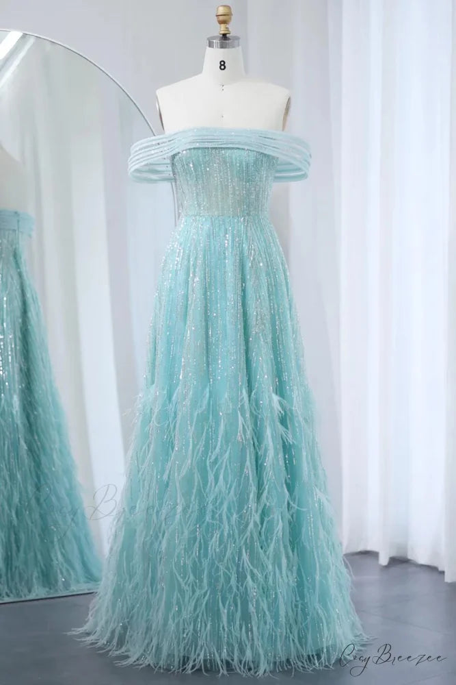 Bella Off-the-Shoulder Graceful Beaded Maxi Dress