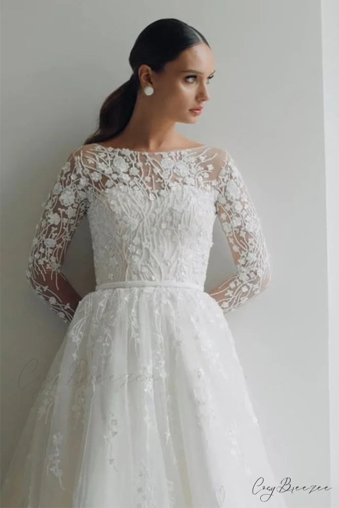 Bennett Long Graceful Sleeve Wedding Dress